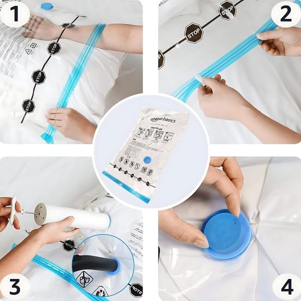 Amazon Basics Vacuum Storage Bags Durable Reusable Hand Pump-3