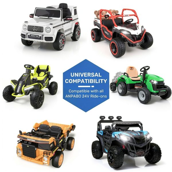 ANPABO 24V Ride On Toy Charger Safety Certified Replacement-5