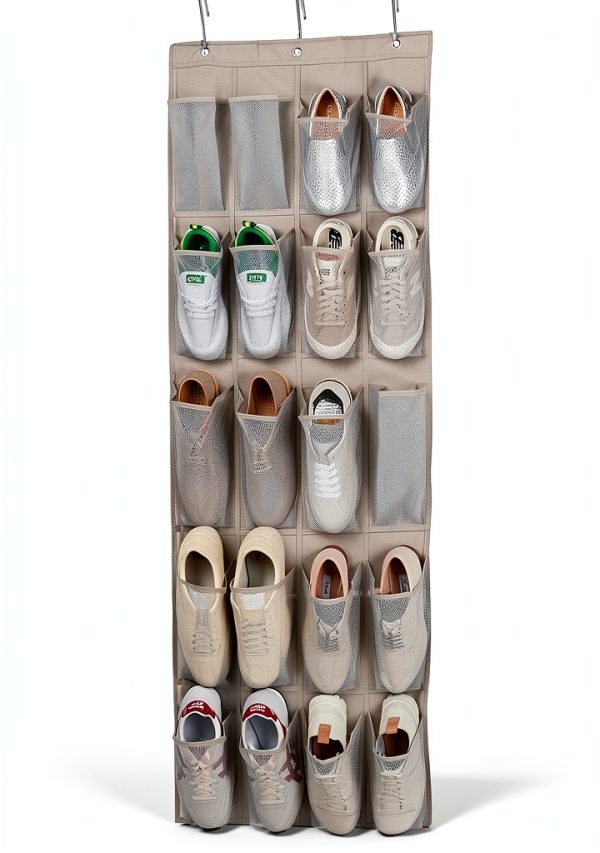 Amazon Basics Mesh Shoe Organizer Portable Grey-2