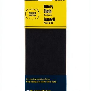 3M Emery Cloth Sandpaper 3 Sheets Assorted Grit 367x9in Rust Removal-0